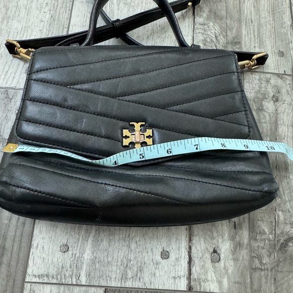 Tory Burch Kira Quilted Chevron Black Leather Purse Handbag READ - Picture 4 of 12